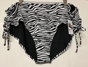 NUEVO Mujer Talla 2X Time and Tru Bikini Bañador Estampado Cebra tiro Medio - Imagen 1 de 5