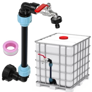 IBC Schwanenhals 3/4" Auslaufhahn Regenwassertank Regenfass Container Adapter - Bild 1 von 11