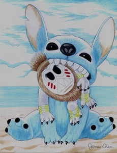 LILO AND STITCH 2025 DISNEY FILM COVER QUALITY ORIGINAL COMIC COLOR ART - Picture 1 of 1