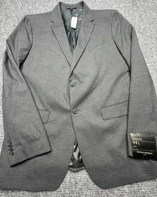 Blazer Banana Republic Masculino 44 Longo Cinza Escuro Slim Fit Terno Elástico Jaqueta Nova - Imagem 1 de 4