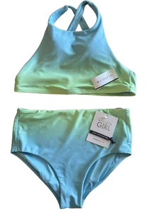 NWT*Athleta Girl Bikini Swim Bottom *Ombre Blue Green *XXL 16 - Picture 1 of 2