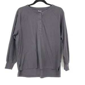 Madewell Langarm Henley T-Shirt mit Knopfleiste Herren Größe XS dunkelgrau  - Bild 1 von 6