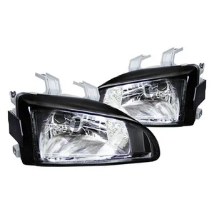 For Honda Civic 1992-1995 Spec-D Driver & Passenger Side Black Euro Headlights - Picture 1 of 12