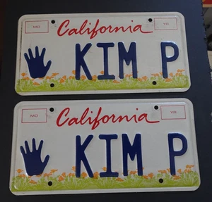 Vintage Orig. PAR DE TOCADOR "MANO" KIM P" PLACA CALIFORNIA - Imagen 1 de 2