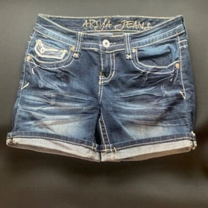 Ariya Jeans blue jean thigh high shorts size 3/4 - Picture 1 of 8