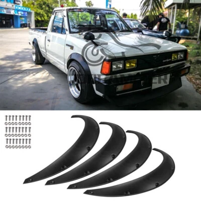 Kits de arco de rueda de carrocería ancha Black Flares 4 piezas para mini camión Datsun 610 620 710 720 Foto 1 de 4