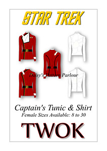 Star Trek II Sewing Pattern TWOK Captain Tunic Cosplay Comic Con Fancy Uniform F