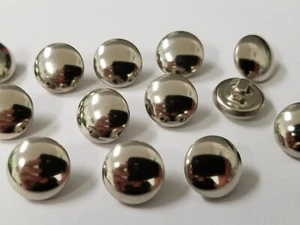 VINTAGE BUTTONS SET OF 12 SMALL SILVER METAL TUZ1540 AS - Foto 1 di 2