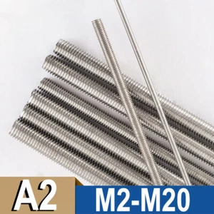 M3 M4 M5 M6 M8 M10 M12 M14 M16 M18 M20 304 Stainless Steel Full Thread Bar Screw - Imagen 1 de 9