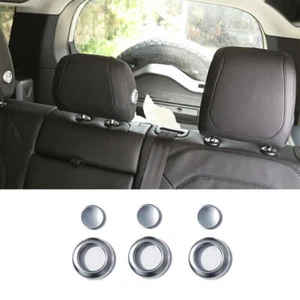 For Defender 110 2020-2023 Matte Silver Seat Headrest Button Ring Cover Trim 6pc - Picture 1 of 5