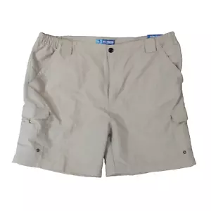 Reel Legends cargo hiking shorts men's 2XL XXL light grey fishing outdoor NEW - Picture 1 of 12