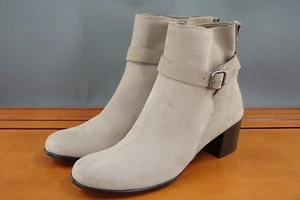 Ecco Dress Classic Shoes Womens 10 Brown Leather Side Zip Buckle Ankle Bootie - Picture 1 of 12