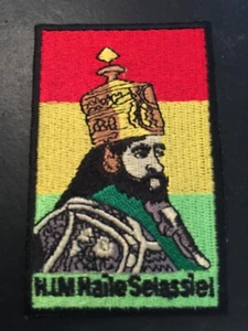 H.I.M HAILE SELASSIE I RED GOLD GREEN PATCH/BADGE IRON OR SEW ON 8.5cm x 5cm - Picture 1 of 1