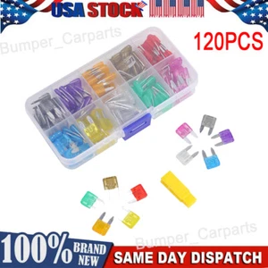120pcs Mini Blade Fuse Assortment Auto Car Motorcycle SUV Fuses Kit APM ATM - Picture 1 of 13