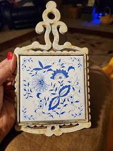 Piastrelle porcellana giapponese vintage in ghisa sottopiatti decorazione parete stoviglie - Foto 1 di 4
