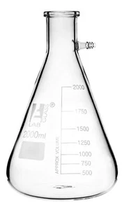 Eisco Labs 2000ml Conical Filtering Flask, Integral Side Arm, Borosilicate Glass - Picture 1 of 1
