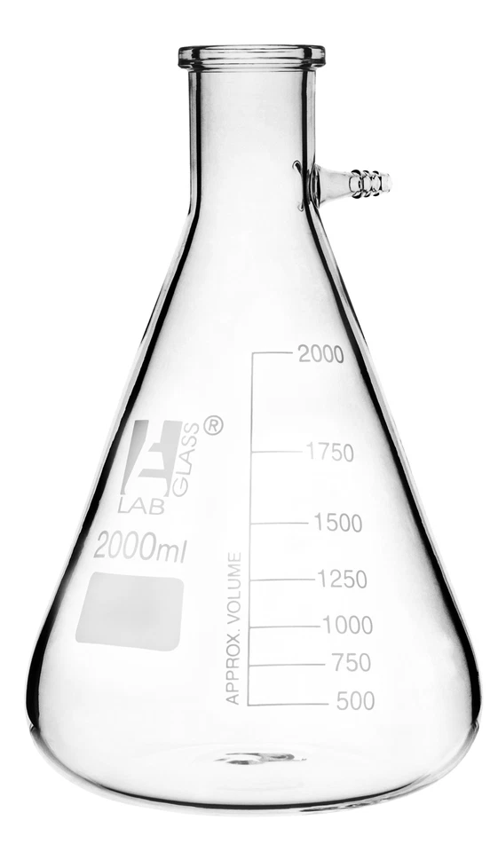 Conical Filtering Flask 2000ml - Integral Side Arm Eisco Labs