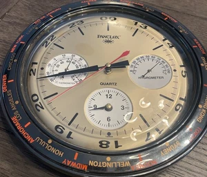 PANCLOX Chrono Orologio da Parete Al Quarzo Interno/Esterno con Termometro Igrometro Nero - Foto 1 di 13