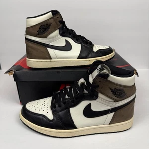 Size 10 - Jordan 1 Retro OG High Dark Mocha Brown White Black 5555088-105 - Picture 1 of 19