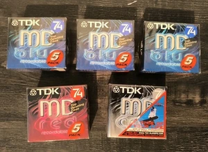 5 Pack TDK MD-C74 BLUE – Recordable Mini Disc / 74 MIN NEW / NEU in OVP - Bild 1 von 3