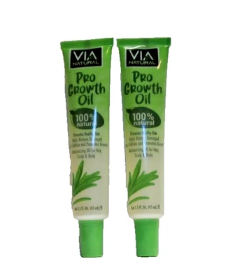 Aceite de crecimiento profesional VIA NATURAL 1,5 OZ EA (2 TUBOS) promueve el crecimiento Foto 1 de 3