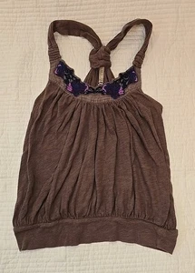 Free People Purple Embroidered Tank Top XS - Picture 1 of 7