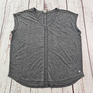 RBX graues ärmelloses Baumwollmischung V-Ausschnitt T-Shirt Damen L - Bild 1 von 7