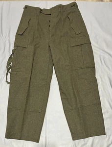 Vintage German Army Bundeswehr Wool Cargo Pants Mens Large Made in West Germany - Picture 1 of 13