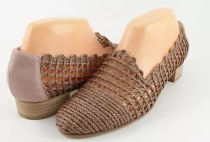 $355 STUART WEITZMAN INTERMEZZO Flax Twine Woven Designer COMFORT Loafers 8.5 - Picture 1 of 4