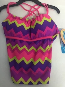 Jump'N Splash Girl's Zig Zag crossback Tankini Swimsuit size 12 - Picture 1 of 7