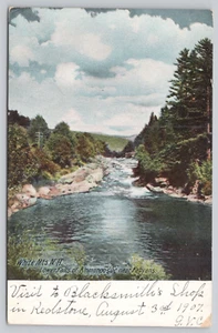 Cartolina Indivisa Retro Inferiore Cascate di Ammonoosuc White Mountains New Hampshire - Foto 1 di 2