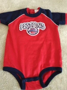 NBA Detroit Pistons Basketball Boys Red Blue Short Sleeve One Piece 18 Months - Picture 1 of 10