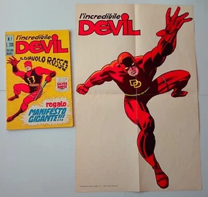 DEVIL corno N.1 IL DIAVOLO ROSSO silver surfer ORIGINALE 1970 MANIFESTO poster - Foto 1 di 10