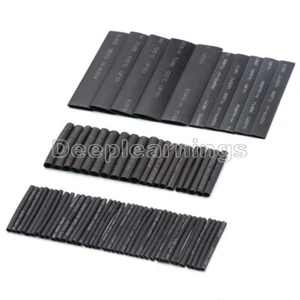 127Pcs Black Glue Weatherproof Heat Shrink Sleeving Tubing Tube Assortment Kit - Picture 1 of 4