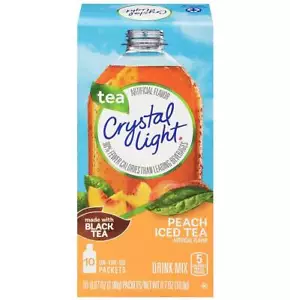 Mezcla de bebidas de té helado de melocotón Crystal Light - 10 quilates - Paquete de 12 - Imagen 1 de 4