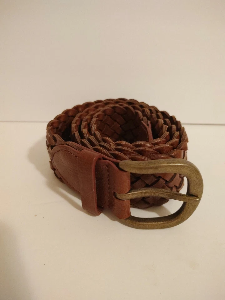 Cinturón tejido Forever 21 para mujer talla S/M marrón con hebilla de latón Foto 1 de 4