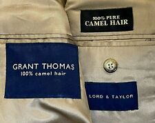 Grant Thomas 100% Camel Hair 3 Button Camel Luxury Sport Coat Blazer 42L 42 L