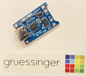 Lademodul Ladeplatine TP4056 5V 1A USB Typ C 18650 Li-Ion LiPo Batterie Akku - Bild 1 von 1