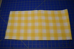3378 1 iarda tessuto di cotone antico anni '50, filo tinto tessuto giallo/bianco gingham - Foto 1 di 1
