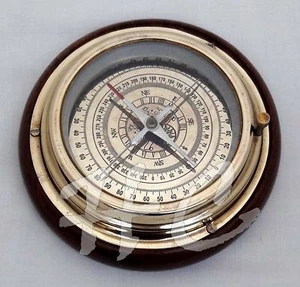 Brújula de escritorio antigua lupa/navegación/magnética de 6" para velero/barco - Imagen 1 de 2