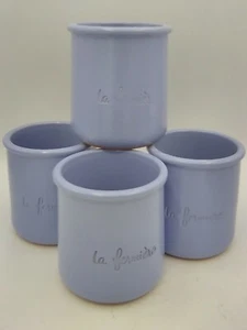Juego de 4 ollas/tarro pequeño de yogur de cerámica La Fermiere ~ azul - Imagen 1 de 1