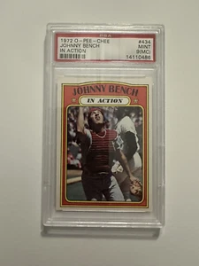 Johnny Bench In Action #434 PSA calificado como nuevo 9 (MC) (1972 O-Pee-Chee) - Imagen 1 de 6