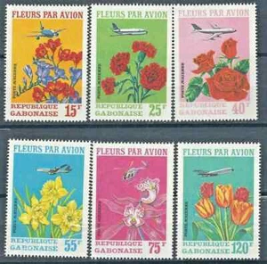 Gabon, C109-111 Air Mail, Flowers full set, 6v, MNH - Picture 1 of 1