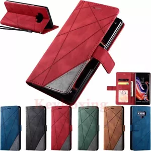 For Samsung S20 S7 S8 S9 S10 Plus Note 9 Magnetic Wallet Case Flip Leather Cover - Picture 1 of 33