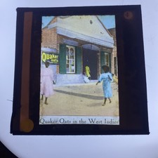 Antique Magic Lantern Slide Quaker Oats In The West Indies