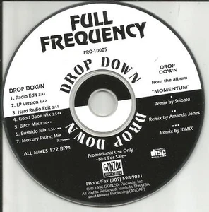 FULL FREQUENCY Drop Down 7TRX w/ 4 RARE MIXES & 2 EDITS USA PROMO DJ CD Single - Picture 1 of 1