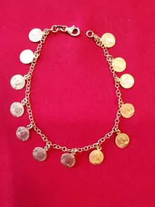 14 Kt Gelbgold Charm römische Münze Armband - Bild 1 von 4