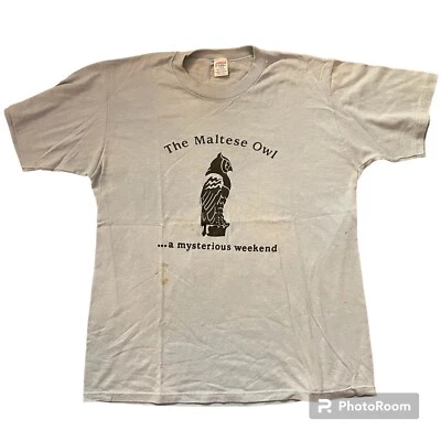 Camiseta De Colección The Maltese Owl Puntada Única Azul Claro Gráfico Talla Grande Foto 1 de 4