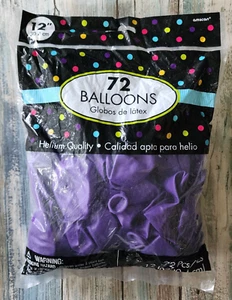 12" Birthday Wedding Party Decor Latex Helium Quality New Purple Balloons 72pcs - Picture 1 of 3
