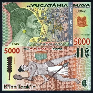 Maya, 5000 (5,000) Mil Soles De Oro, 2013, Polymer, UNC Warrior - Picture 1 of 1